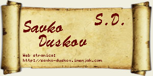 Savko Duškov vizit kartica